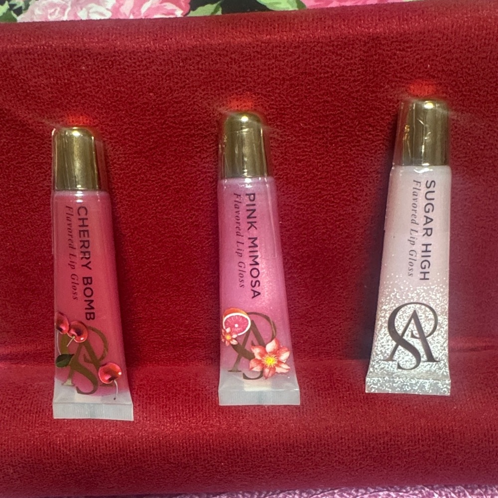 NEW Lip Gloss Set - Cherry Bomb, Pink Mimosa, Sugar High